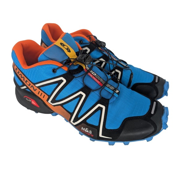 Salomon Other - Salomon Speedcross 3 Men 9 Blue Orange Trail Running Shoes Outdoor Hiking Tech
